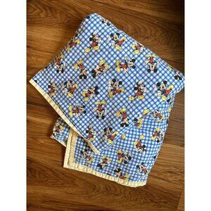 Vintage Disney Mickey Mouse‎ Baby Blanket Handmade Quilt 90’s